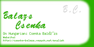 balazs csenka business card